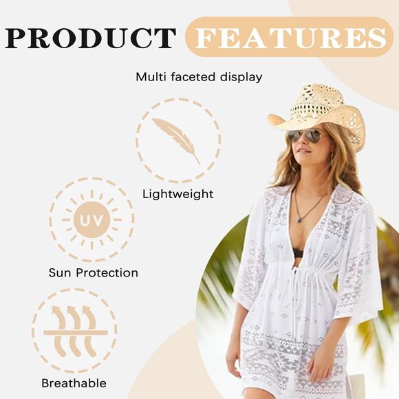 6579 Straw Cowboy Hats For Women, Western Cowgirl Hat, Beach Hat Sun Hat main image 5